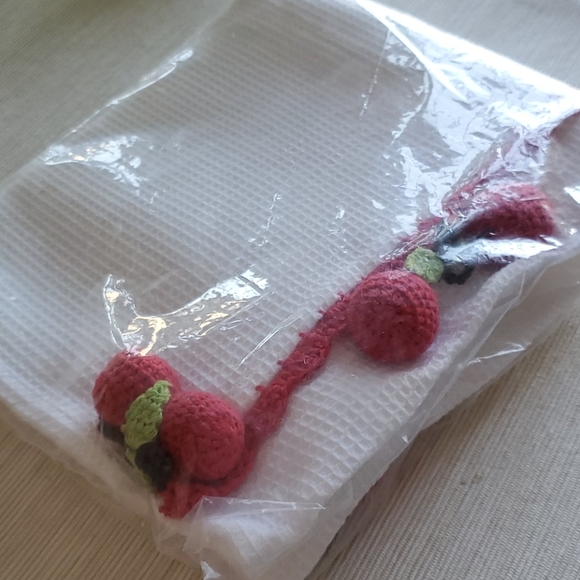 Crochet Cherry Tea Towel - Picture 2 of 2